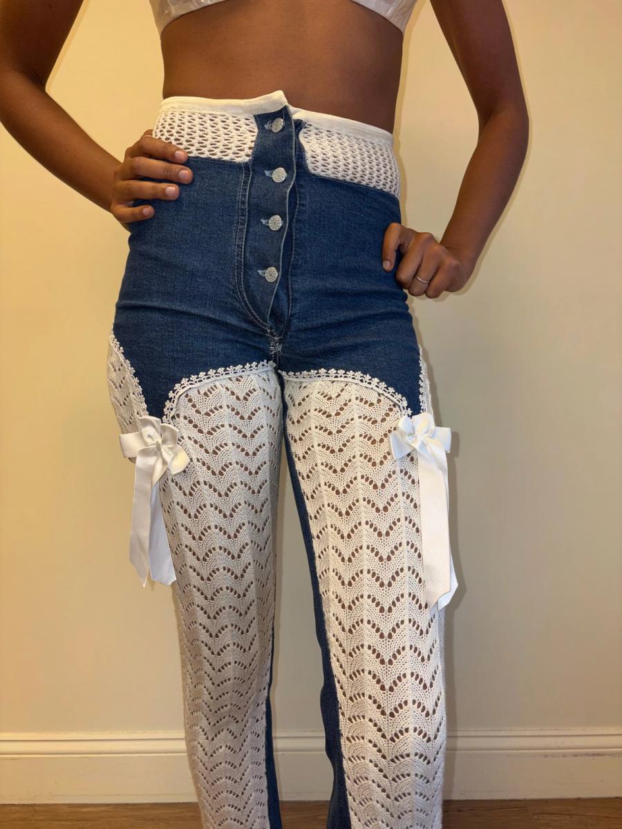 Vintage Jeans with Garter Design product image