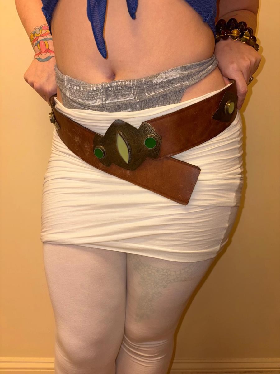 20s or 30s Art Deco Green Buckle Belt product image