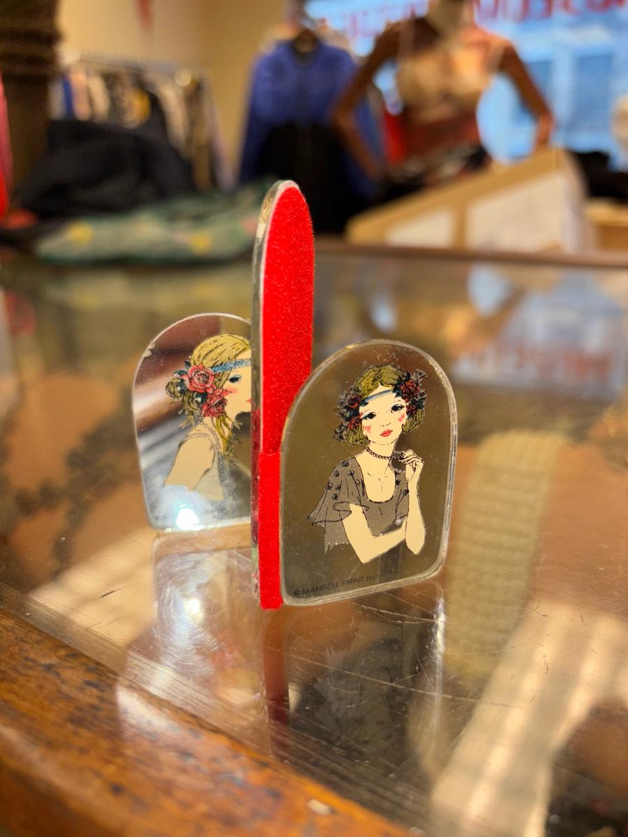 70s Art Nouveau Portrait Folding Mirror product image