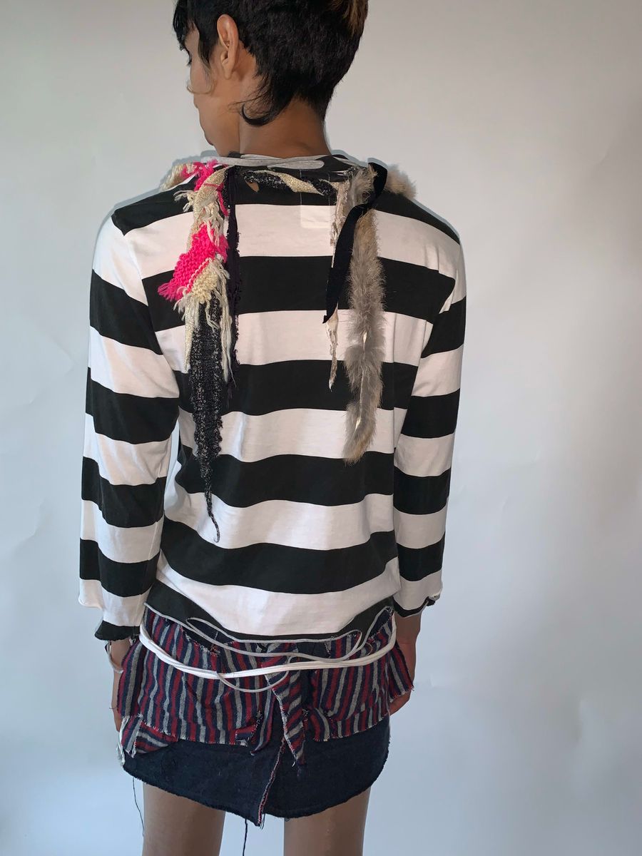 Nozomi Ishiguro Striped Deconstructed Top product image