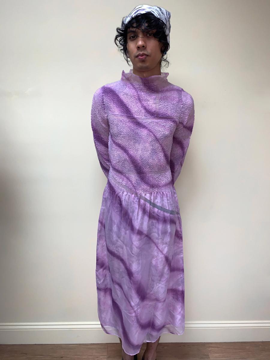 Yoshiki Hishinuma Pleated Purple Dress product image