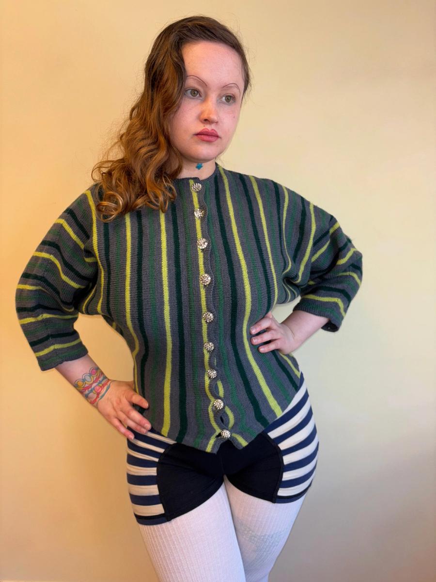 1940s Handmade Dolman Sleeve Sweater product image