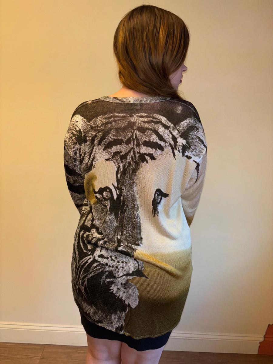 80s Krizia Big Cat Eye Sweater product image