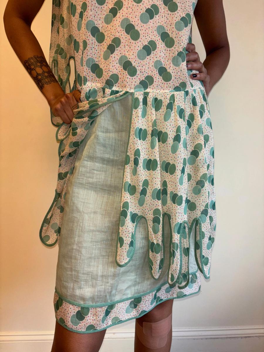 1920s Green Polka Dot Voile Day Dress product image