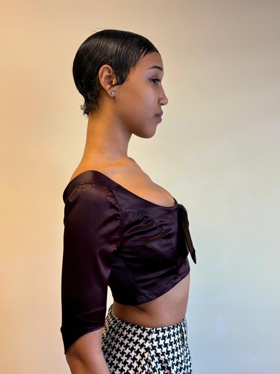90s Vivienne Westwood Short Corset With Sleeves & Bow product image