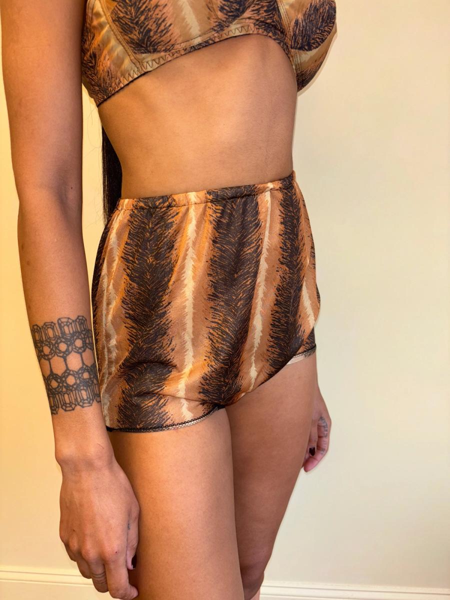 60s or 70s Four Piece Tiger Print Lingerie Set product image