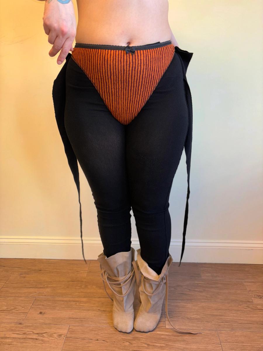 90s Gaultier Dead-stock Orange Printed Thong  product image