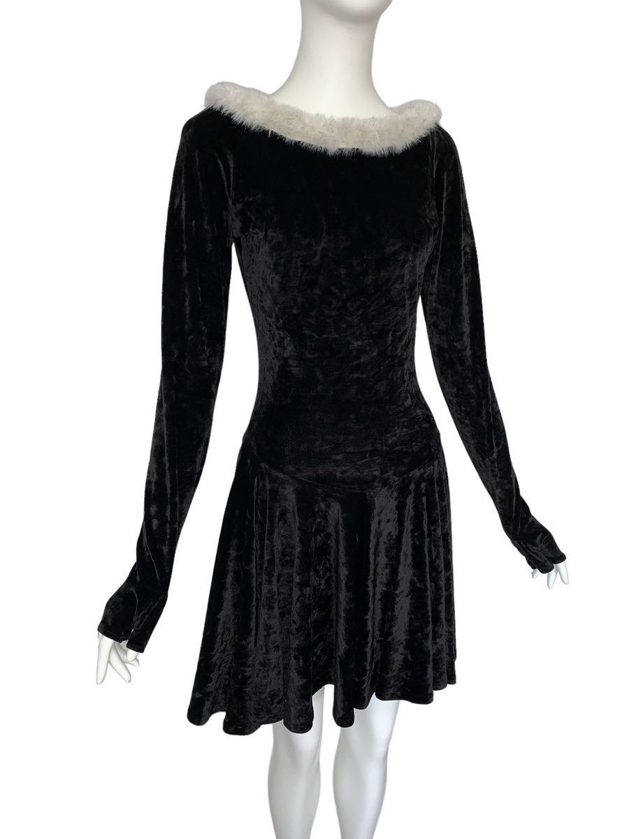 90s Norma Kamali Gloved Velvet Dress product image