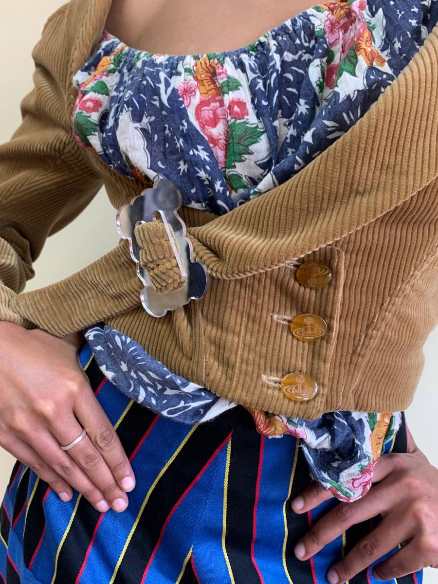 Vivienne Westwood 1989 Asymmetrical Corseted Jacket with Mirrored Buckle product image