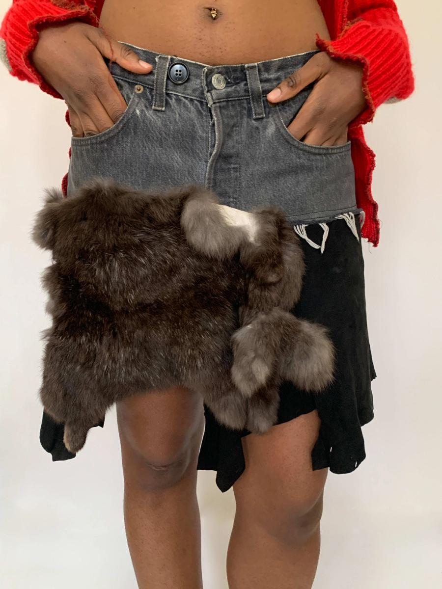 Tomoki Yurita Patchwork Fur Skirt product image