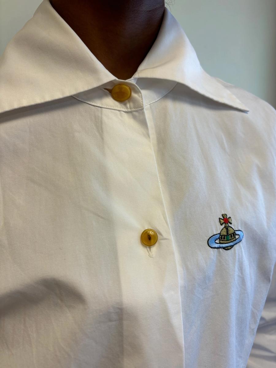 80s Vivienne Westwood White Orb Button Down product image