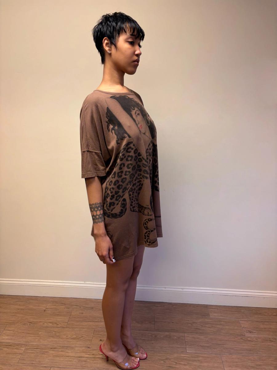 80s Krizia Big Cat and Pin-up Girl Tunic product image