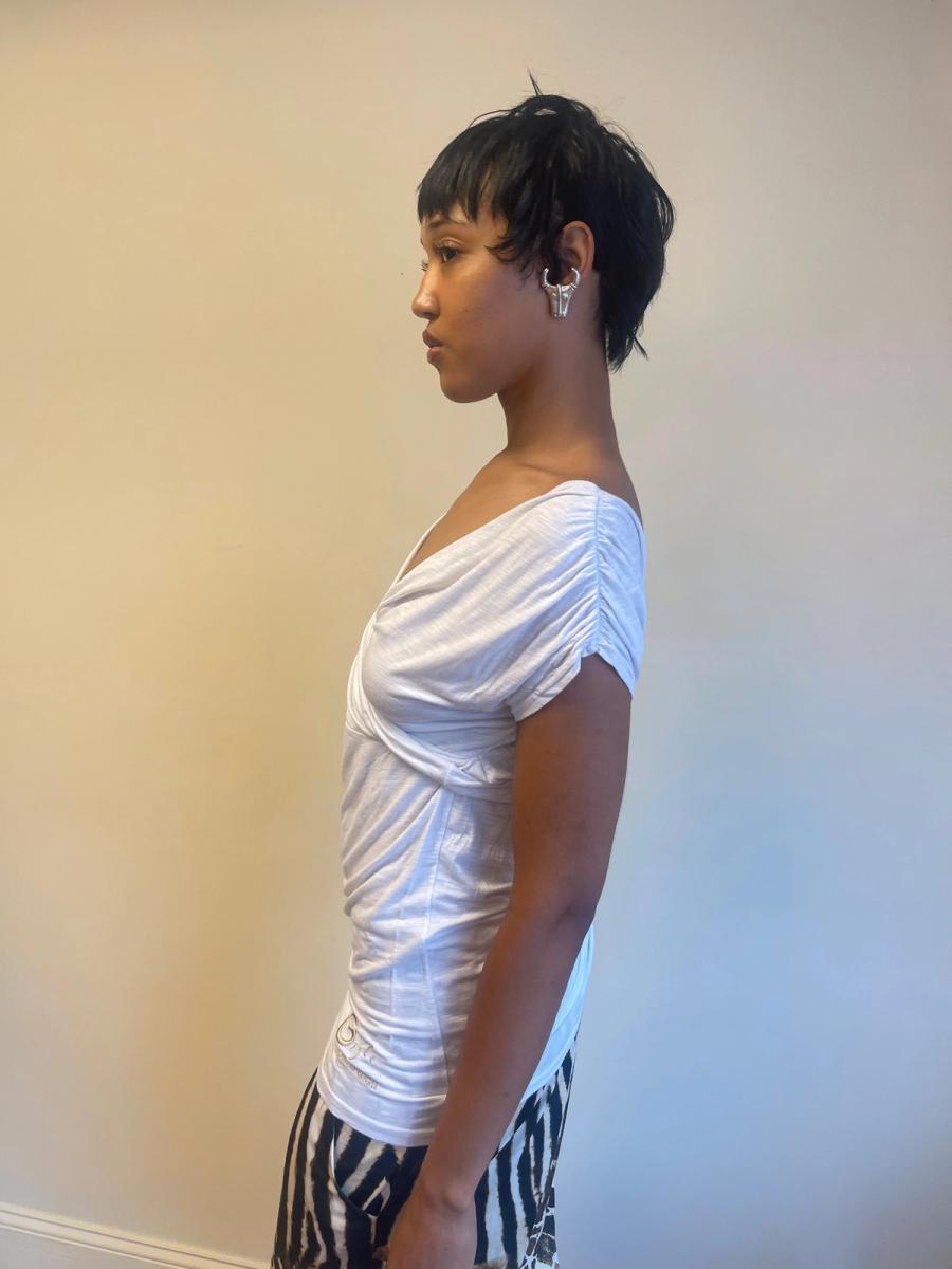 Romeo Gigli White Draped Top product image