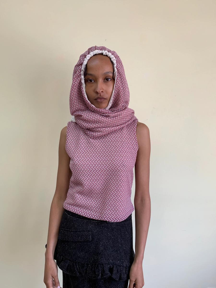 Shinichiro Arakawa Dramatic Hooded Top in Rose product image