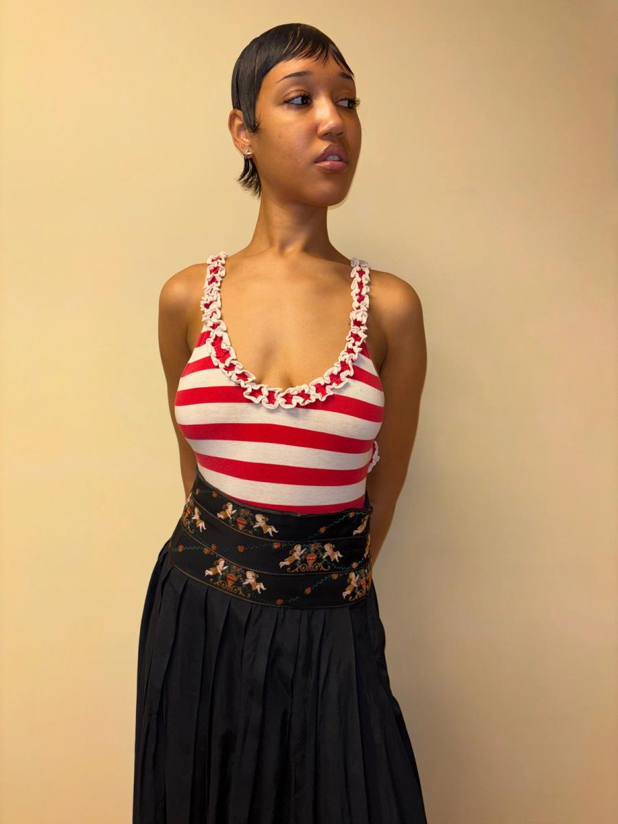 Vintage Chantal Thomass Striped Ruffle Leotard product image