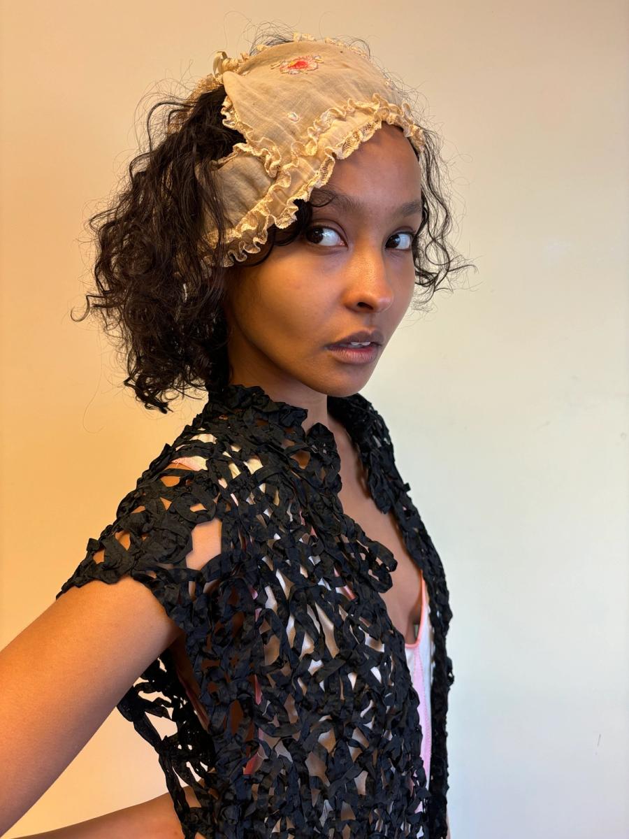 Arts & Crafts Era Embroidered Boudoir Cap product image