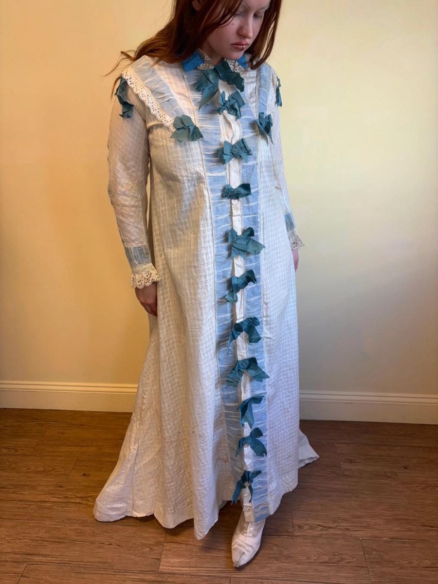 Victorian Dressing Gown with Blue Ribbons product image