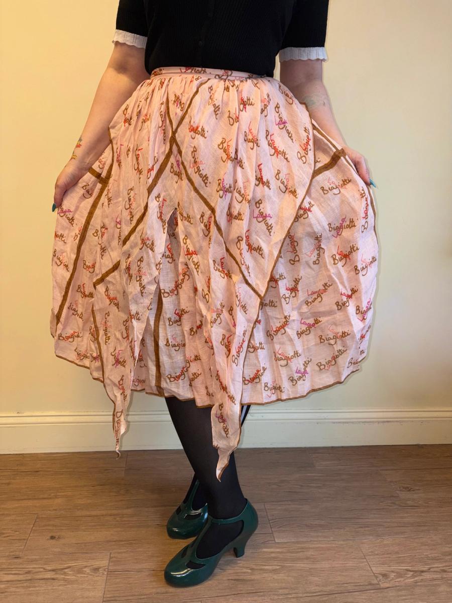 70s Laura Biagiotti Apron Signature Skirt product image