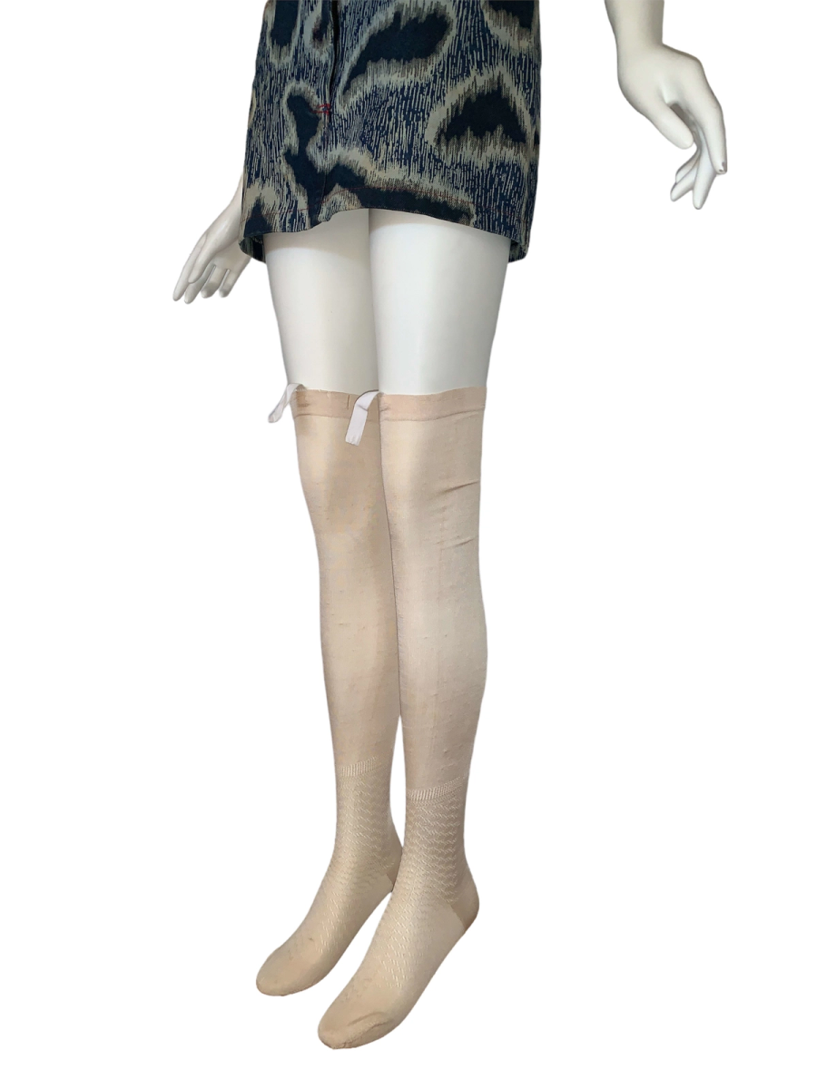 French Antique Silk Stockings with Garter Tabs product image