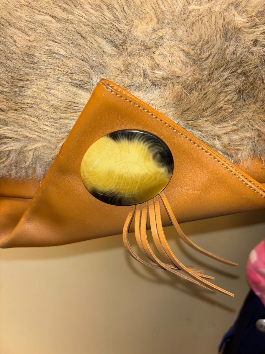 90s Vivienne Westwood Faux Fur and Orb Button Purse product image
