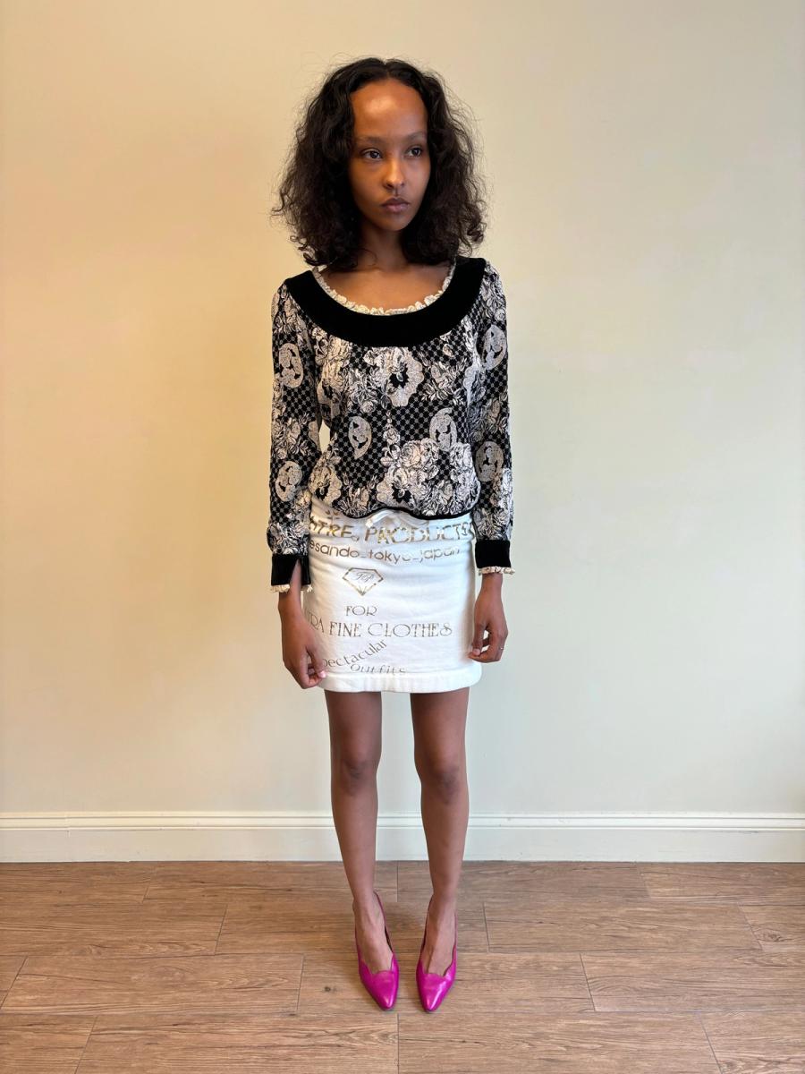 80s Chantal Thomass Velvet Floral Top product image
