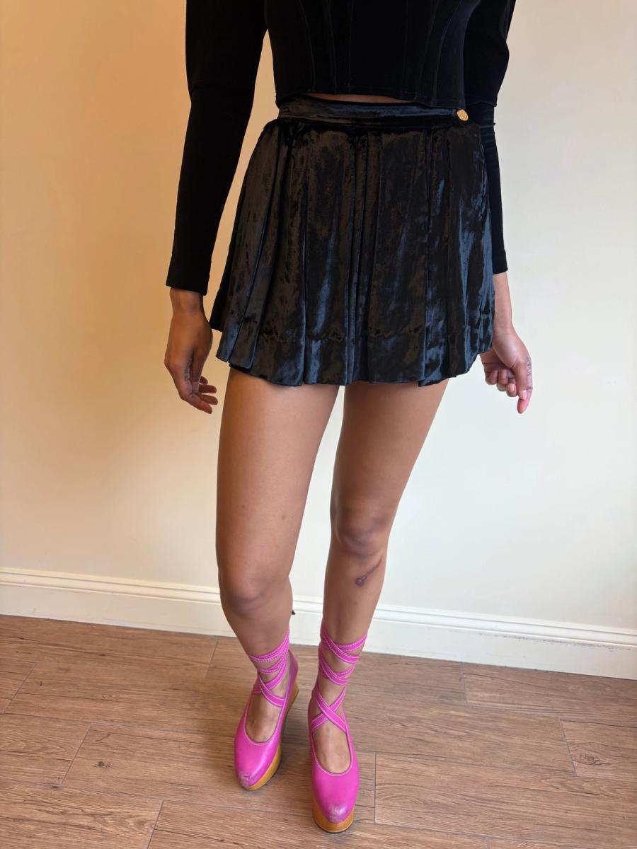 Vivienne Westwood Gold Label Panne Velvet Pleated Miniskirt  product image