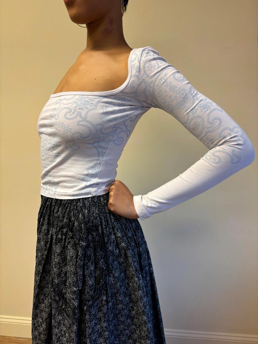 90s Alaïa Lilac Square Neck Longsleeve product image