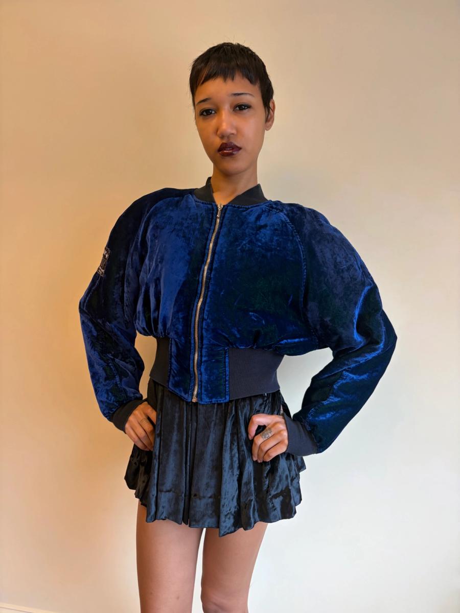 80s-90s Boy London Changeable Blue Velvet Bomber product image