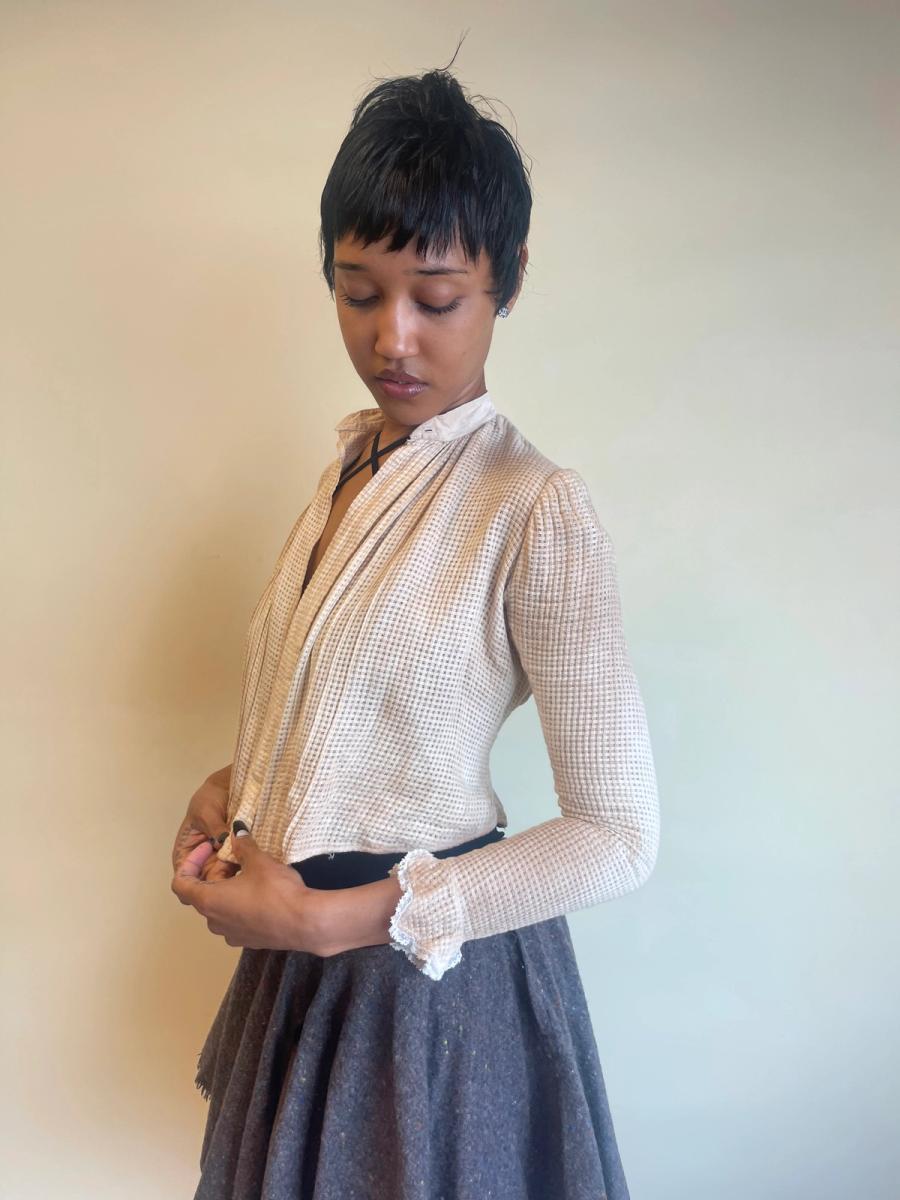 Antique Edwardian Monkscloth Shirtwaist product image