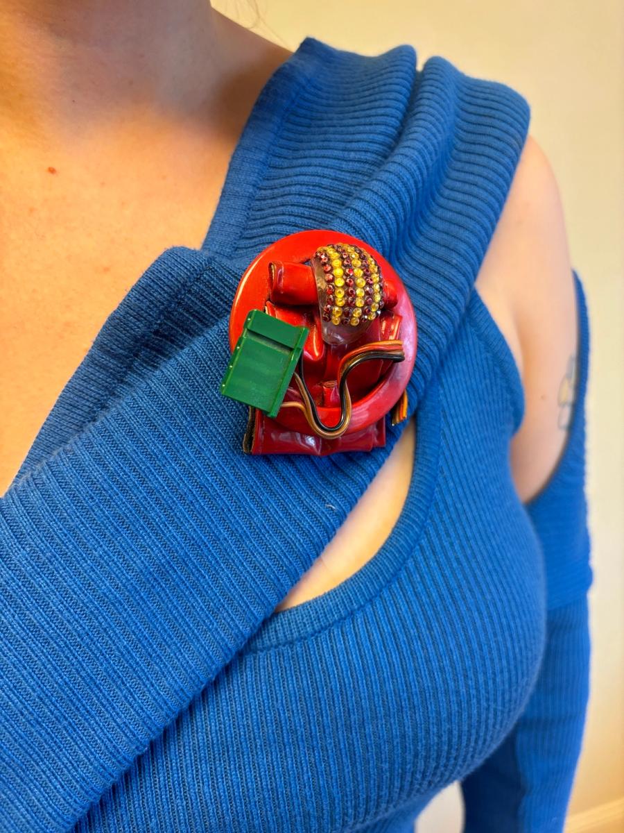 Rare 80s Liliane Muller Electronic Brooch product image