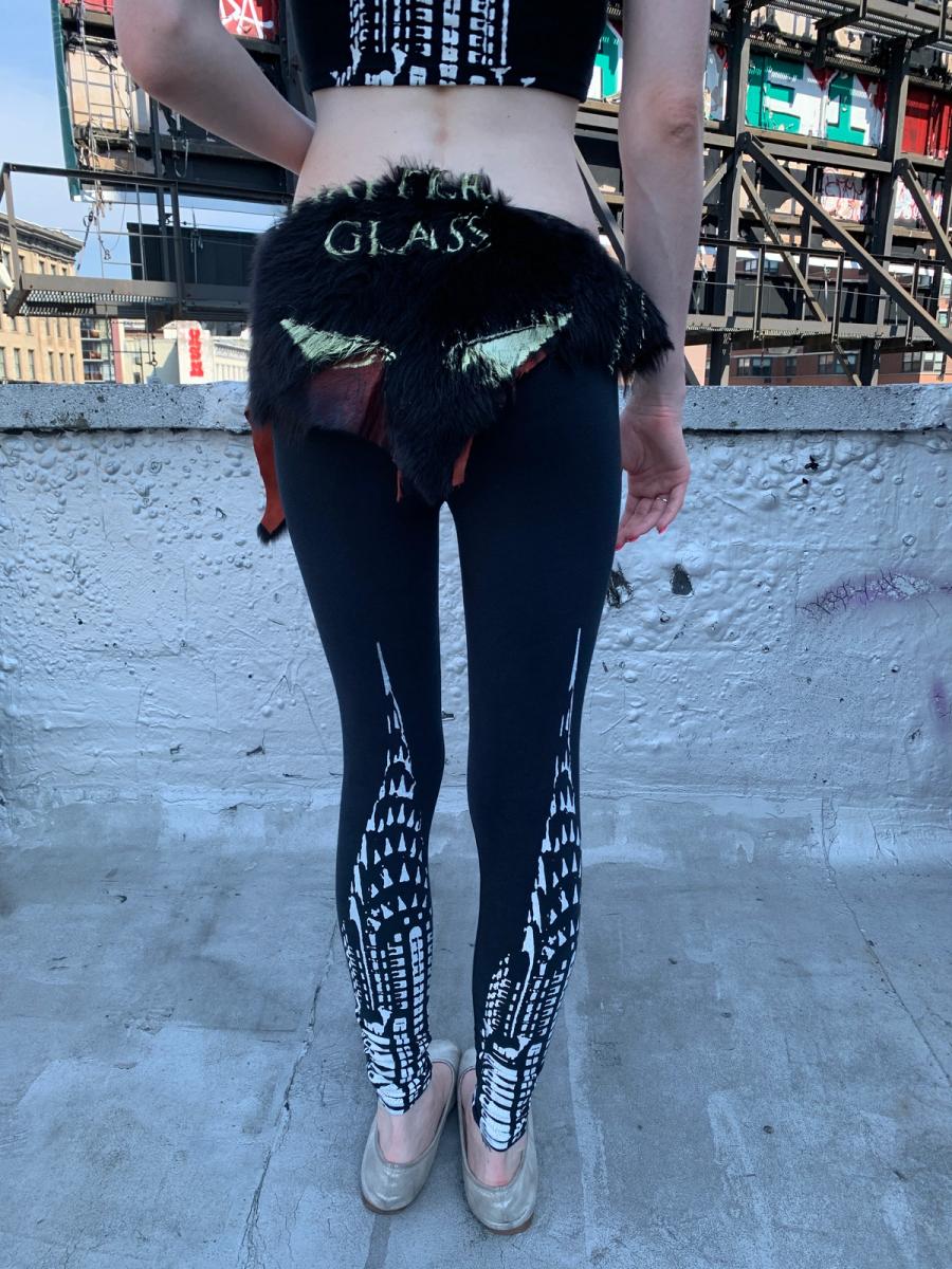 Rat & Chrysler Building Black Leggings with Fur product image