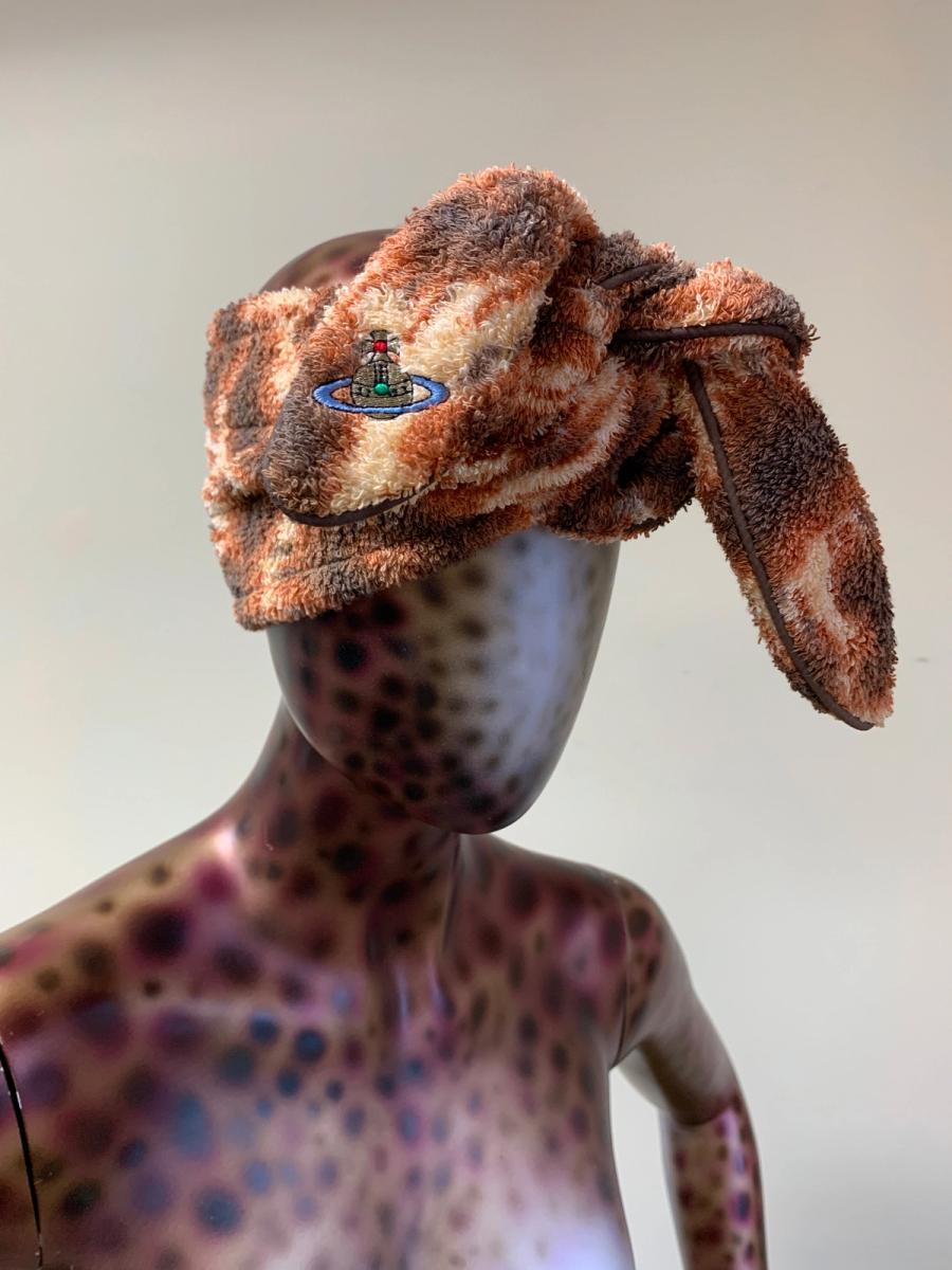 90s Vivienne Westwood Leopard Print Towel Headband