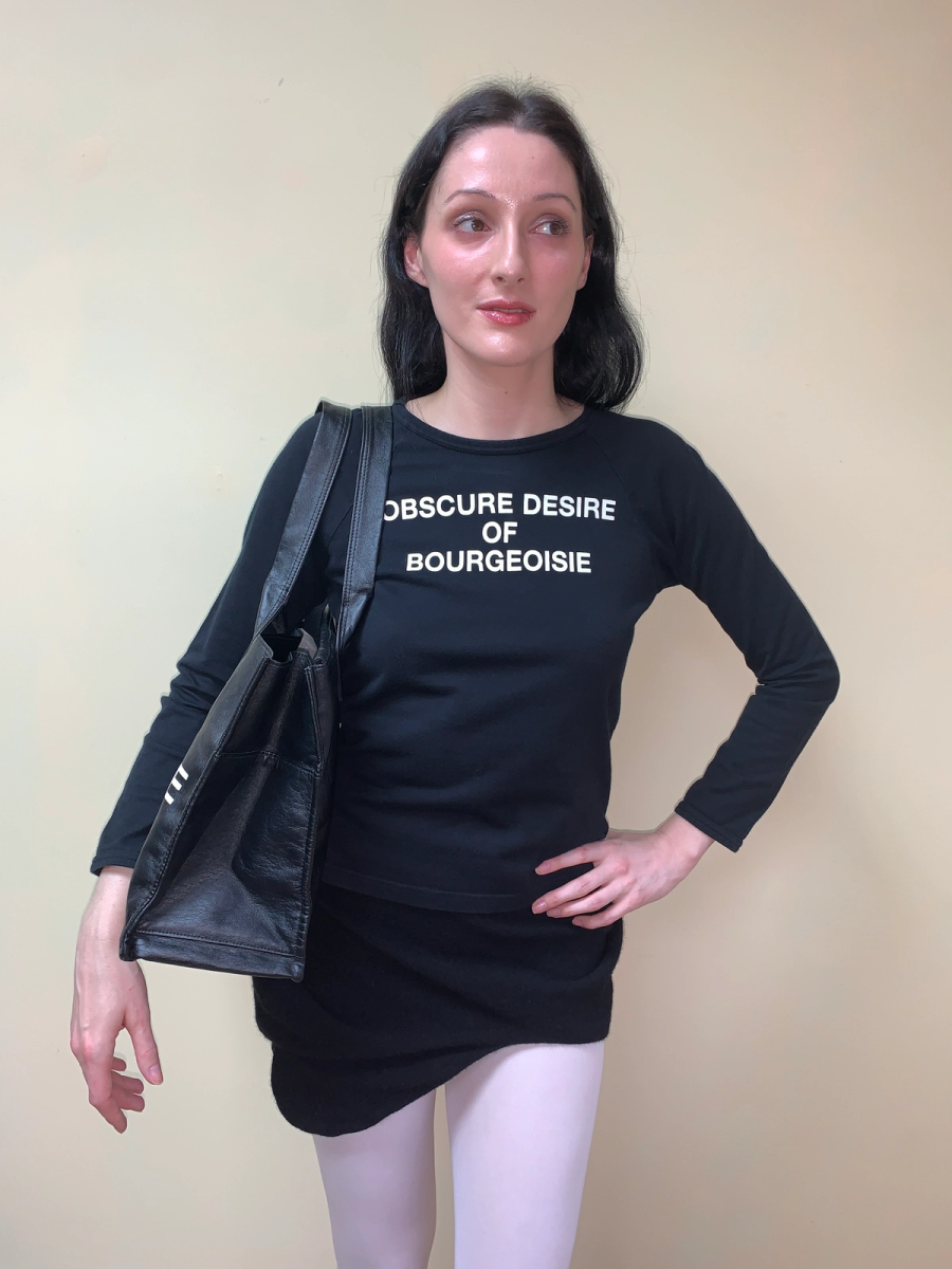 Obscure Desire of Bourgeoisie Logo Black Long Sleeve Shirt product image