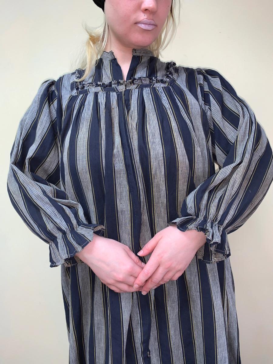 Antique Victorian Striped Wrapper Gown product image