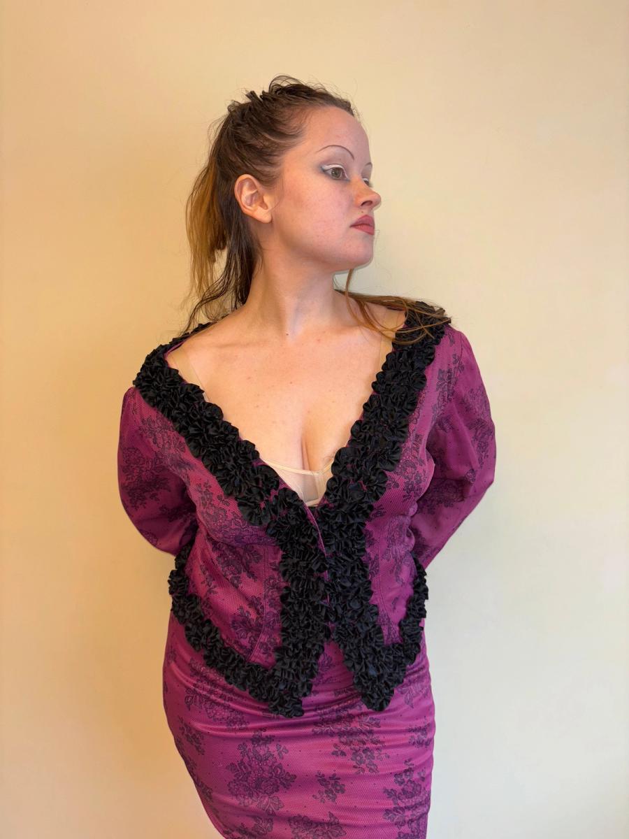 Vintage Chantal Thomass Hot Pink Lace Print Suit product image