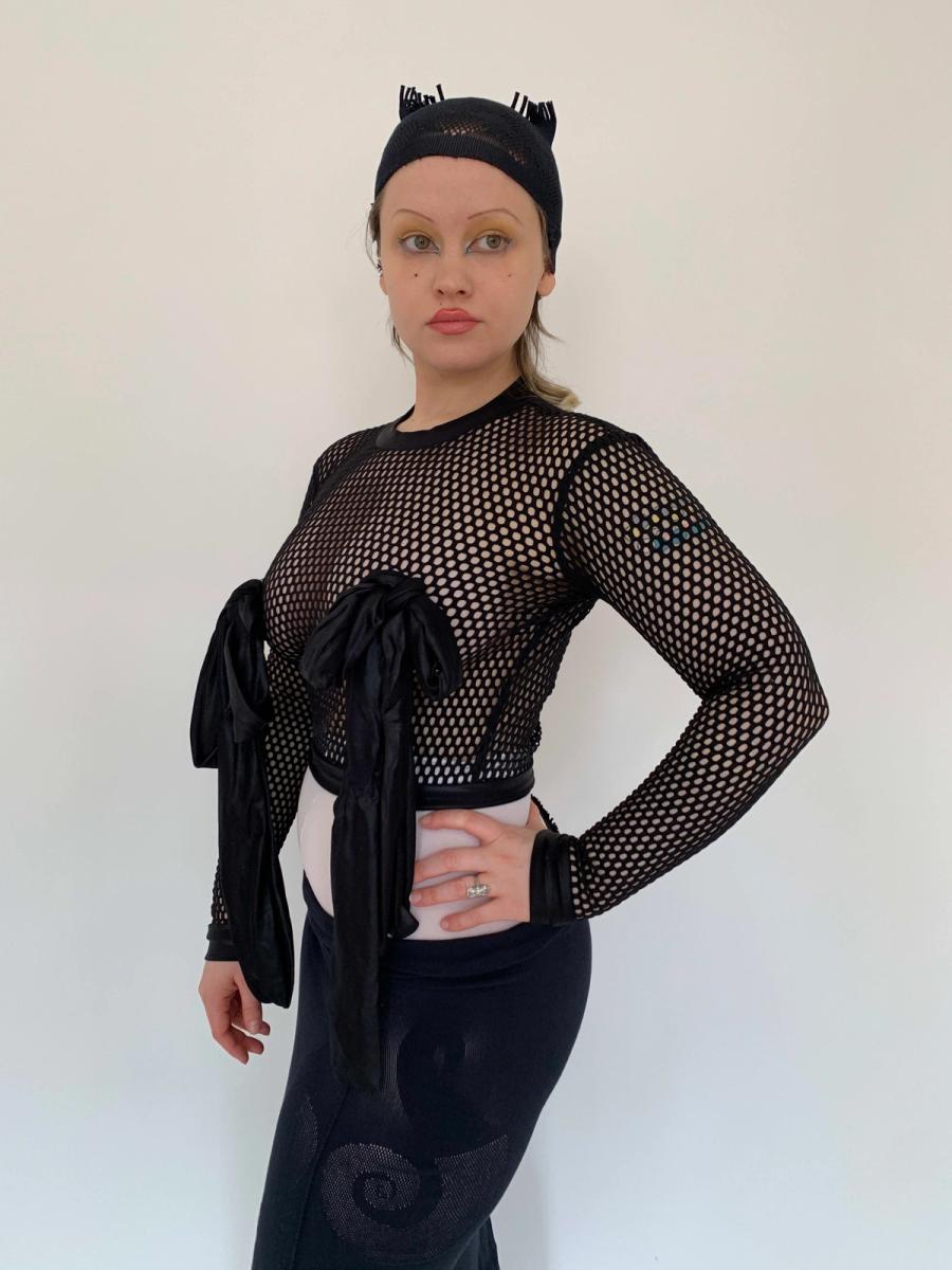 1980s Pam Hogg Boob Tie Fishnet Top  product image