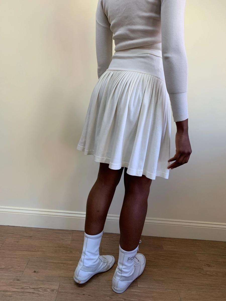 80s Norma Kamali White Highwaist Skirt product image