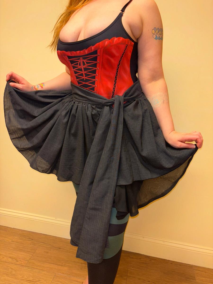 20471120 Pinstripe Miniskirt With Peekaboo Petticoat product image