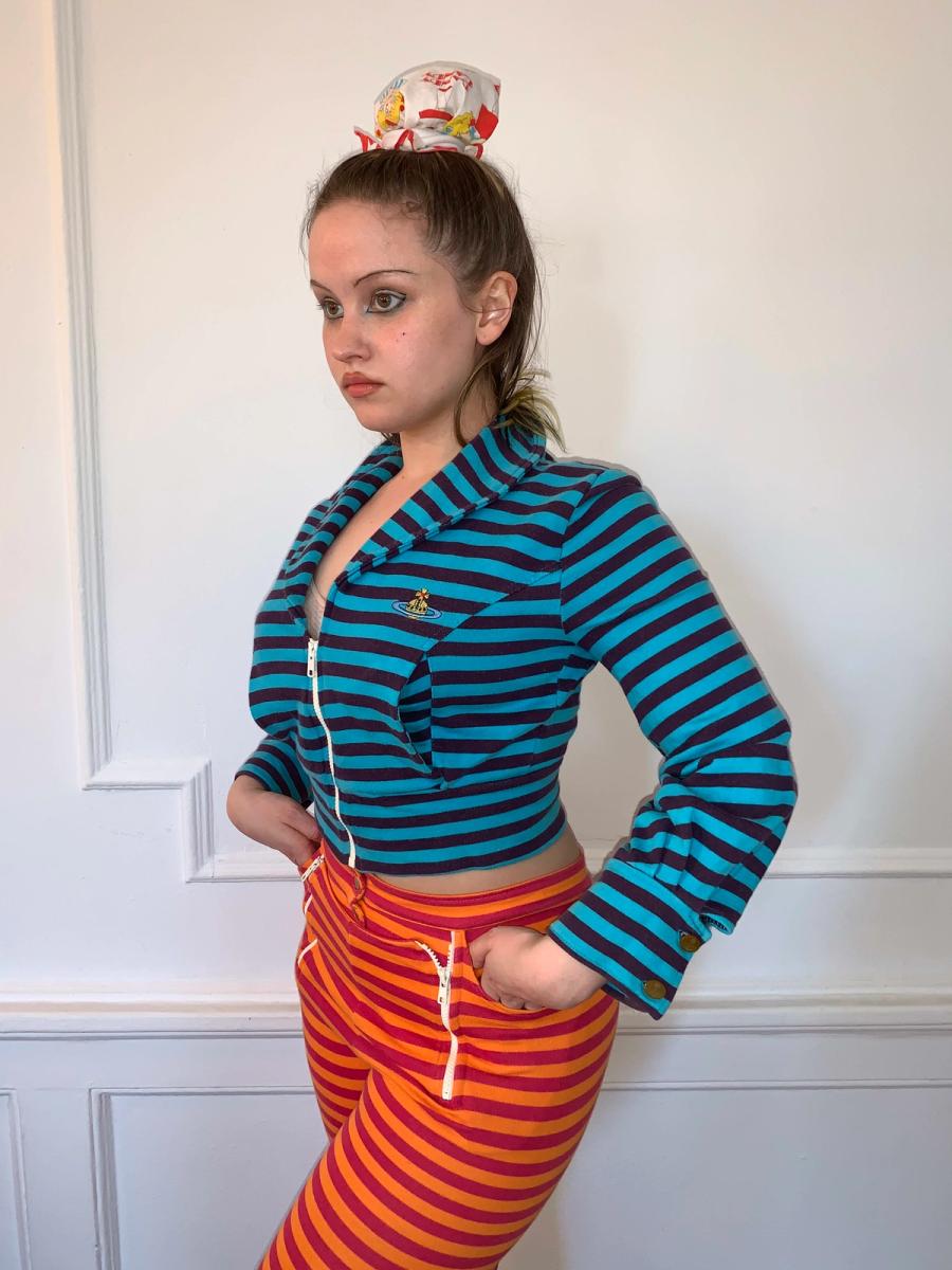 90s Vivienne Westwood Cropped Stripe Sweatshirt product image