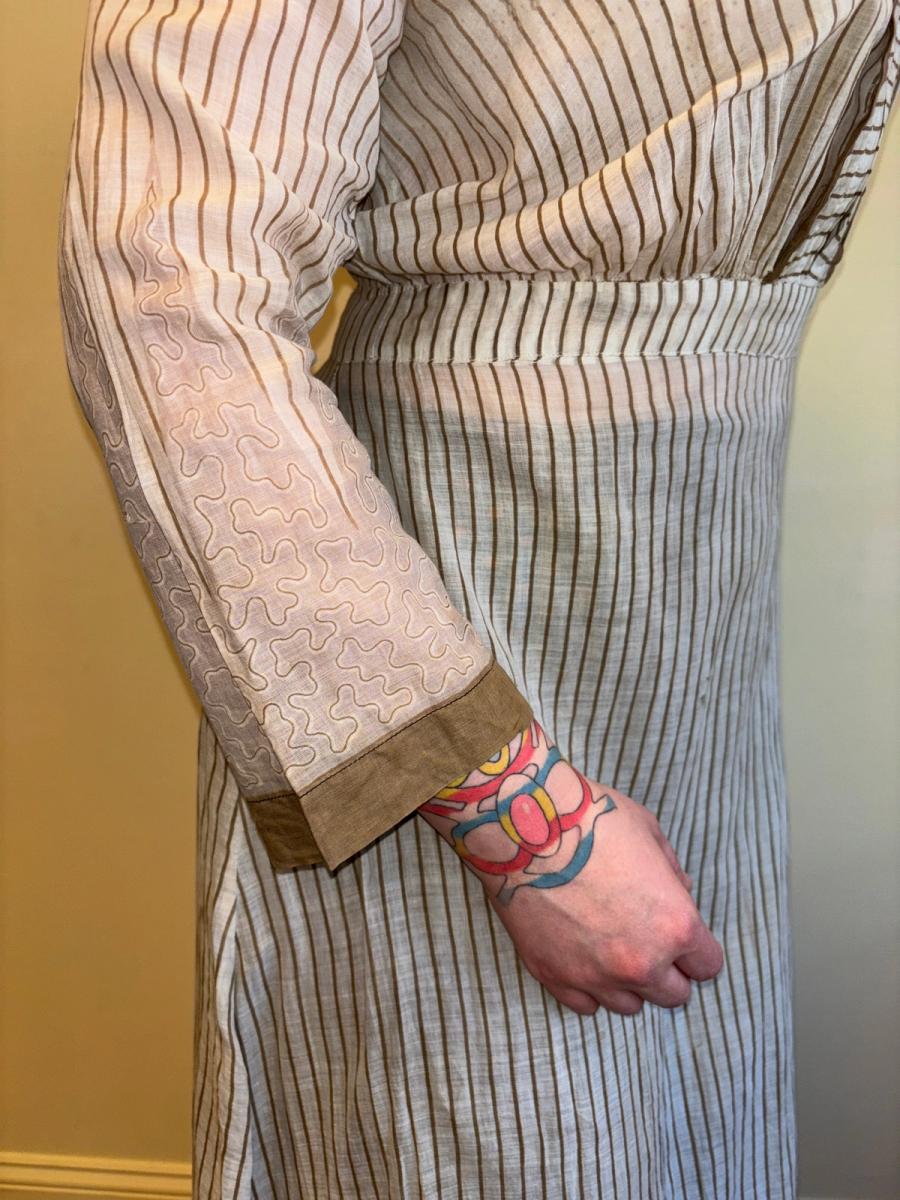 Edwardian Striped Dress Vermicular Print product image