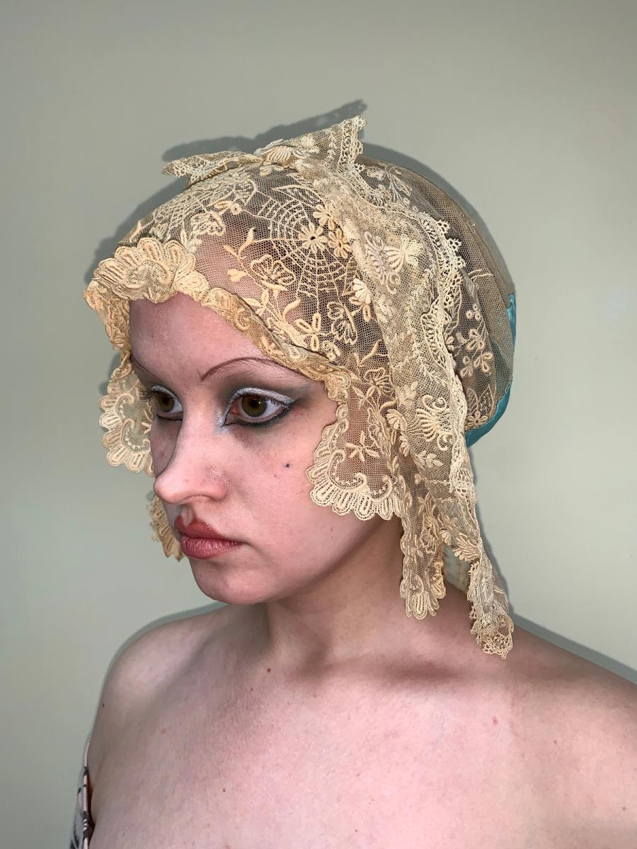Edwardian Spider Web Lace Sleeping Cap product image