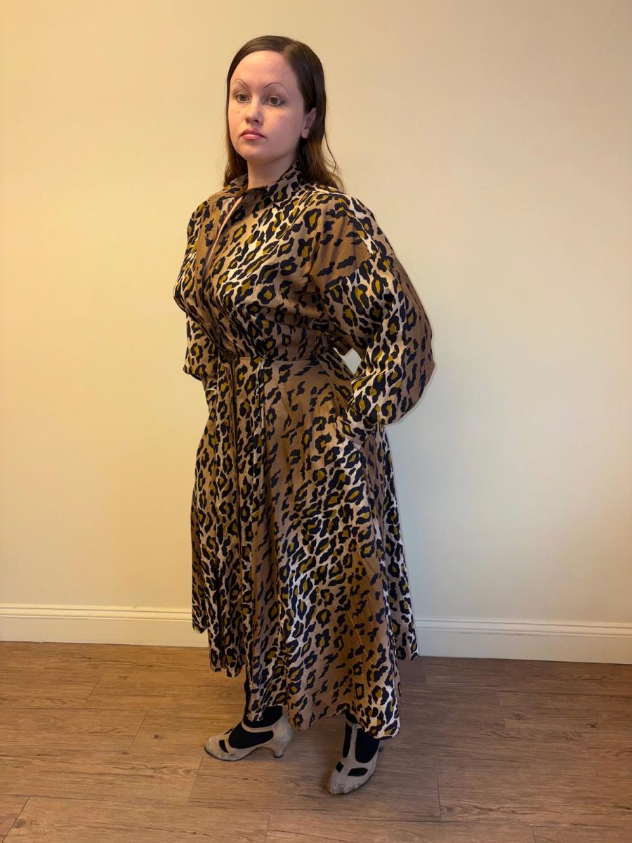 80s Norma Kamali Cheetah Print Dress product image