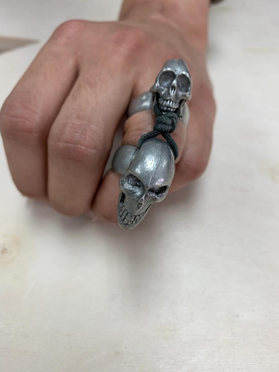 90s Milkboy Double Skull Ring product image