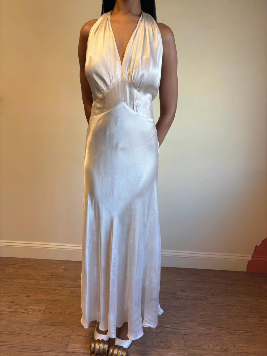 1930s Liquid Satin Jean Harlow Gown  product image