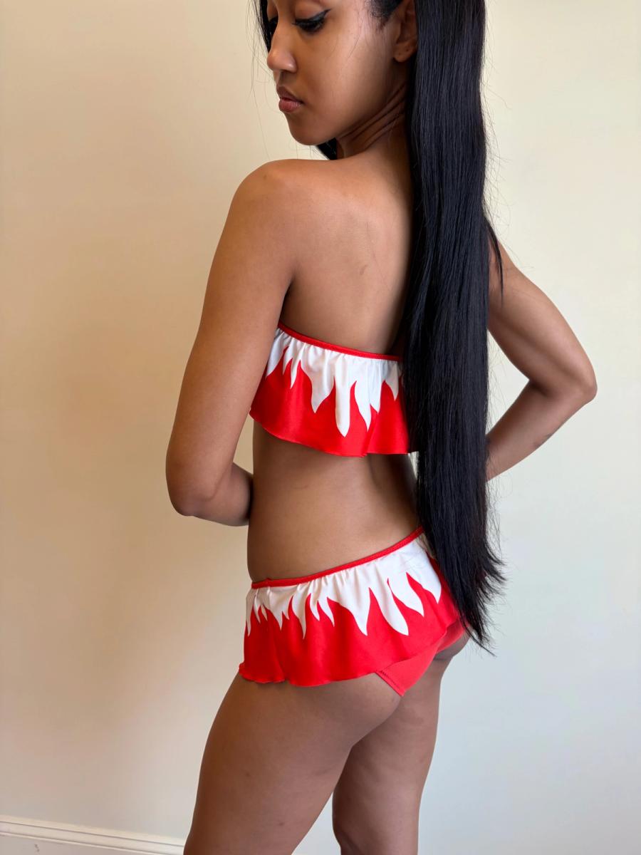 Vintage YSL Flame Bandeau Bikini product image