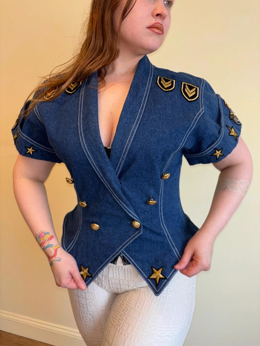 80s Claude Petin Denim Top product image