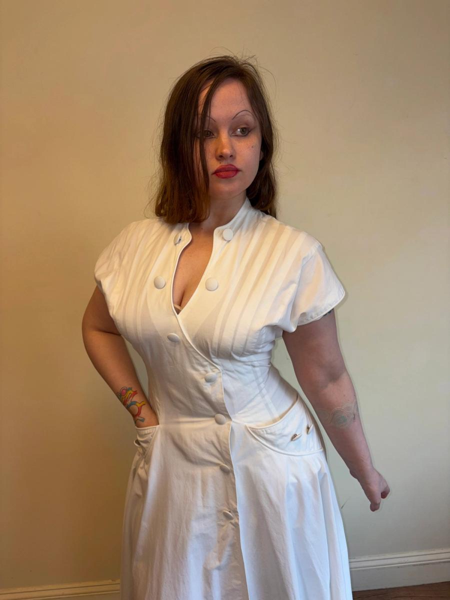 1980s Claude Petin Sweeping Fit & Flare Dress product image