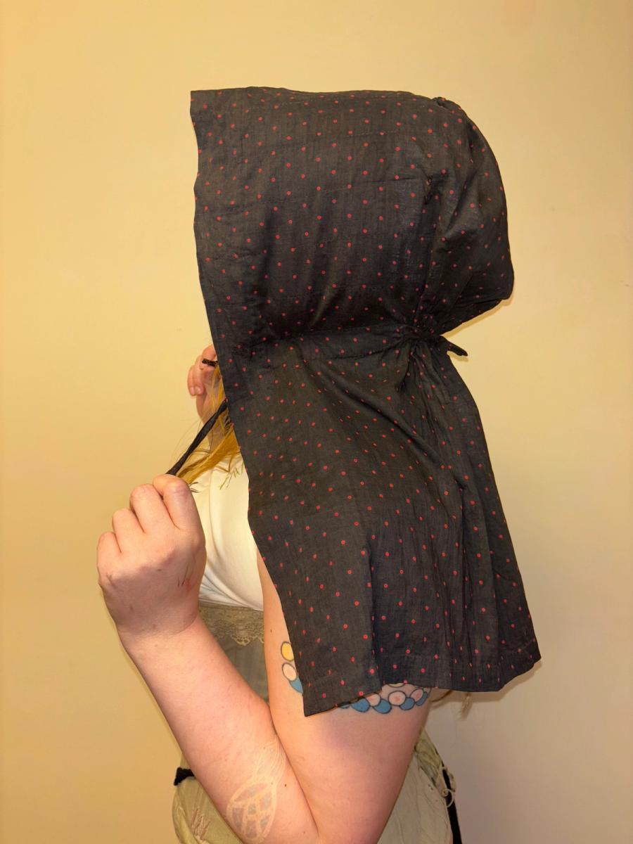 Antique Sunbonnet with Black & Red Dots product image