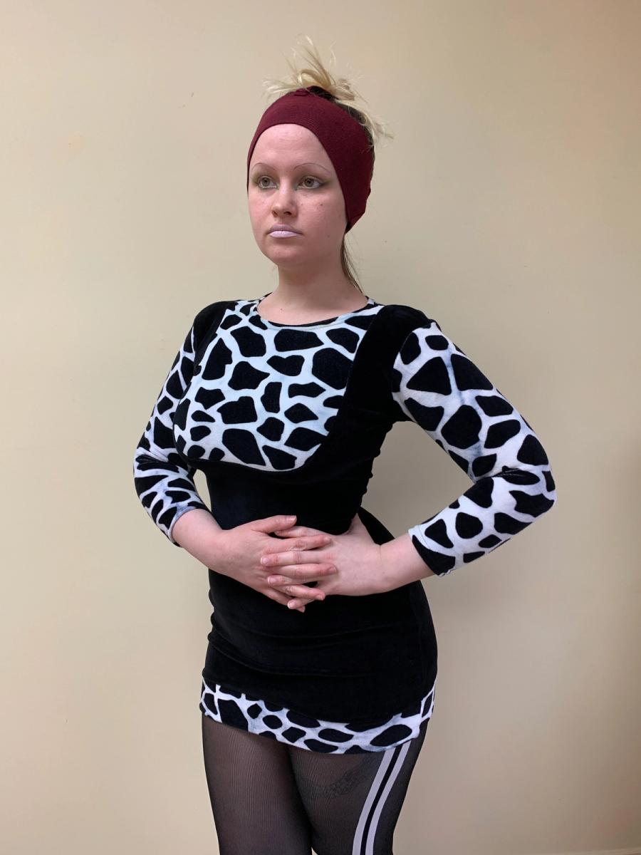 1980s Cow Print Velvet Dress product image