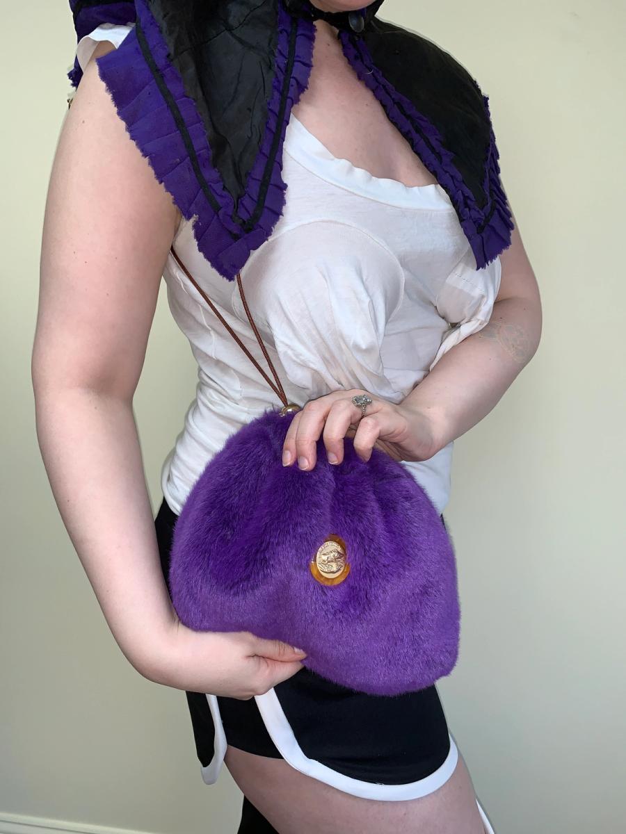 Theatre Products Faux Fur Purple Boar Purse product image